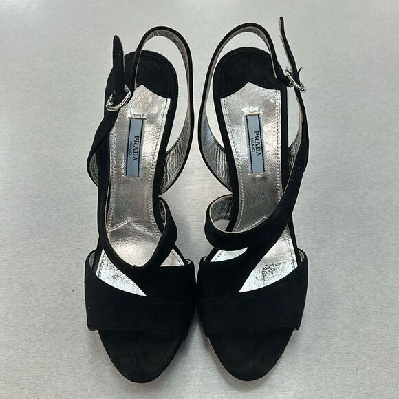 Prada Sandal Heel Black Size 10 - Picture 1 of 10